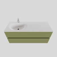 Badkamermeubel Solid Surface BWS Stockholm 120x46 cm Links Mat Groen (met 1 kraangat) - thumbnail