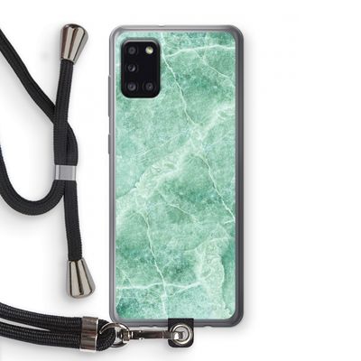 Groen marmer: Samsung Galaxy A31 Transparant Hoesje met koord