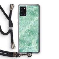 Groen marmer: Samsung Galaxy A31 Transparant Hoesje met koord