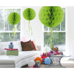 3x Lime groene hangdecoratie bol 30 cm