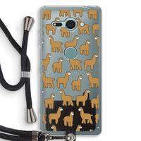 Alpacas: Sony Xperia XZ2 Compact Transparant Hoesje met koord
