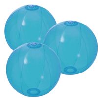 10x stuks opblaasbare strandballen Beach fun plastic blauw 28 cm