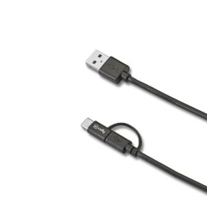 Celly USBCMICRO USB-kabel USB A USB C/Micro-USB B Zwart