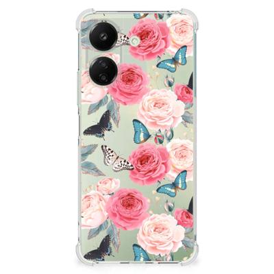 Xiaomi Redmi 13C 4G Case Butterfly Roses Xiaomi Redmi 13C 4G Case Butterfly Roses