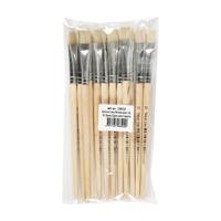 Creativ Company Nature line kwasten, afm 12, l: 19 cm, b: 11 mm, plat, 12 stuk/ 1 doos