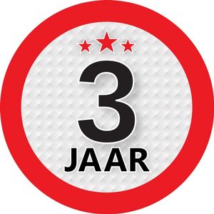 3 jaar leeftijd sticker rond 9 cm verjaardag versiering