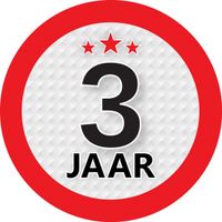 3 jaar leeftijd sticker rond 9 cm verjaardag versiering - thumbnail