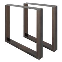 Set van 2 vierkante tafelpoten, antraciet, 70x72 cm, gemaakt van staal