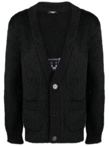 Balmain cardigan à logo en intarsia - Noir