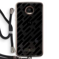 Zwarte vegen: Motorola Moto Z Force Transparant Hoesje met koord
