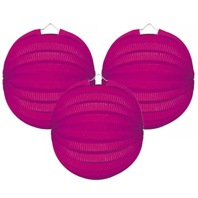 Lampion - 6x - fuchsia roze - 22 cm - papier