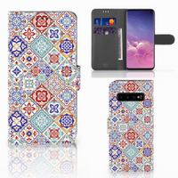 Samsung Galaxy S10 Bookcase Tiles Color - thumbnail