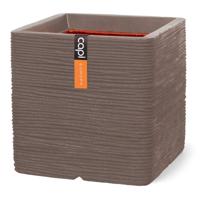 Pot vierkant Rib NL 50x50x50 warm taupe bloempot - Capi europe