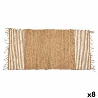Tapijt Zwart Natuurlijk Strepen 70 x 1 x 140 cm (8 Stuks)