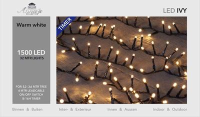 LED Ivy 1500 LED / 32 meter warmwit met timer - Annas collection