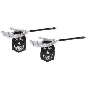 Set van 2x stuks trick or treat snoep zak spook met handvat zwart/wit L53 x B14 cm