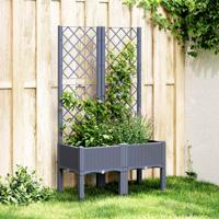 VidaXL Plantenbak met latwerk 80x40x142 cm polypropeen grijs