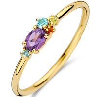 Ring Fantasie geelgoud-edelstenen goud-en meerkleurig 3,5 mm