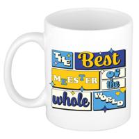 Cadeau koffie/thee mok - de beste meester - van de wereld - wit - 300 ml - keramiek