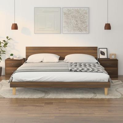 Nachtkastjes 2 st 40x30x40 cm bewerkt hout bruin eikenkleur