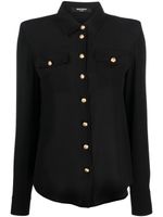 Balmain chemise en crêpe de chine - Noir