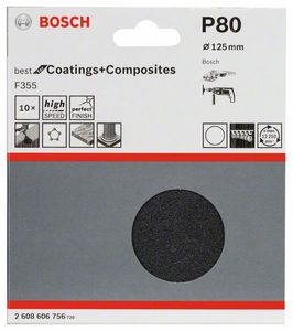 Bosch Accessories 2608606756 Schuurpapier voor schuurschijf Ongeperforeerd Korrelgrootte 80 (Ø) 125 mm 10 stuk(s)