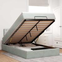 Ottoman bed met matras 120x200 cm fluweel lichtgrijs