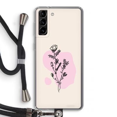 Roses are red: Samsung Galaxy S21 Plus Transparant Hoesje met koord