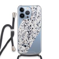 Gespikkelde marmer: iPhone 13 Pro Transparant Hoesje met koord