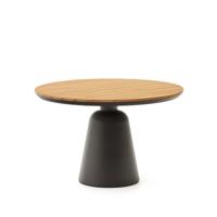 Kave Home Ronde Eettafel Tudons Teakhout, 120cm - Donkergrijs - thumbnail