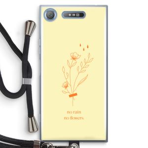 No rain no flowers: Sony Xperia XZ1 Transparant Hoesje met koord