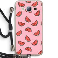 Watermeloen: Samsung Galaxy J3 (2016) Transparant Hoesje met koord