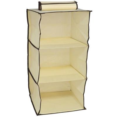 Gerimport Camping opberg/hangkast - leg niveaus - opvouwbaar - beige - 30 x 60 cm