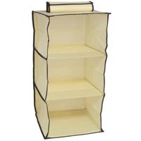 Gerimport Camping opberg/hangkast - leg niveaus - opvouwbaar - beige - 30 x 60 cm