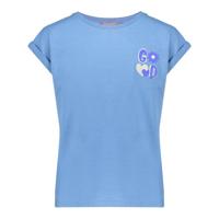 Geisha zomer t-shirt meisjes - puff print back - blauw / off wit