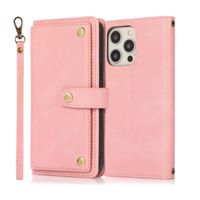 iPhone 12 Mini hoesje - Bookcase - Koord - Pasjeshouder - Portemonnee - Luxe - Kunstleer - Roze - thumbnail