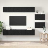 Tv-meubelset 8 pcs Zwart eiken 60 x 30 x 30.5 cm Bewerkt hout