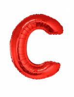 Folieballon Rood Letter 'C' groot - thumbnail