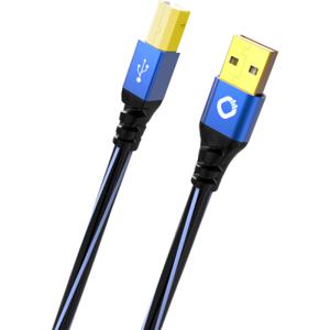 Oehlbach USB Plus B USB 2.0 [1x USB-A 2.0 stekker - 1x USB-B 2.0 stekker] 5.00 m Blauw Vergulde steekcontacten