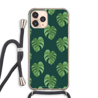 Monstera leaves: iPhone 11 Pro Max Transparant Hoesje met koord