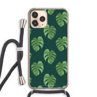 Monstera leaves: iPhone 11 Pro Max Transparant Hoesje met koord