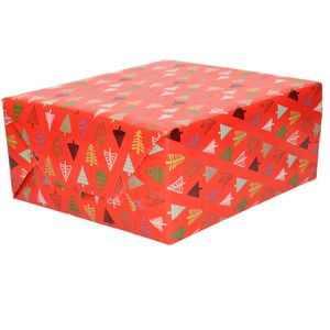 5x Rollen Kerst inpakpapier/cadeaupapier rood 2,5 x 0,7 meter