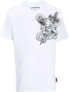 Philipp Plein t-shirt SS Snake à col rond - Blanc