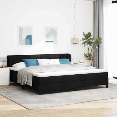 Boxspring Bed met Matras Zwart 200x200 cm Stof