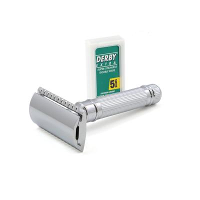 Edwin Jagger Scheermes Razors Double Edge Safety Extra Long Handle & Chrome Plated Ref.DEL8914BL 1Stuks | Voor Mannen Edwin Jagger Scheermes Razors Double Edge Safety Extra Long Handle & Chrome Plated Ref.DEL8914BL 1Stuks | Voor Mannen