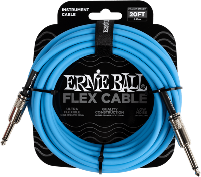 Ernie Ball 6417 Flex Cable 6 meter instrumentkabel blauw