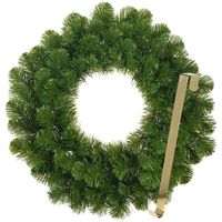 Kerstkrans 45 cm - groen - met gouden hanger/ophanghaak - kerstversiering - thumbnail