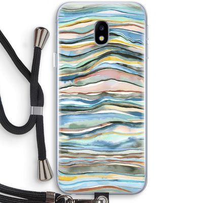 Watercolor Agate: Samsung Galaxy J3 (2017) Transparant Hoesje met koord