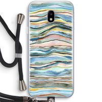 Watercolor Agate: Samsung Galaxy J3 (2017) Transparant Hoesje met koord