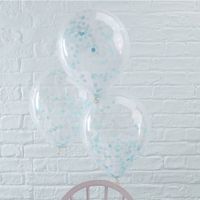 Blauwe Confetti Ballonnen Rayen (5st) - thumbnail